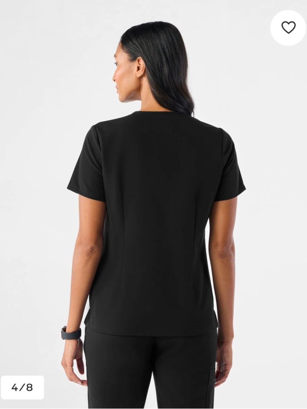 TWO Figs Catarina One-Pocket Scrub Top Women’s Small Black - Picture 2 of 3